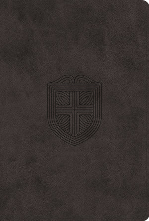 ESV Men's Study Bible (Trutone, Charcoal, Shield Design) front cover (8252154380488)