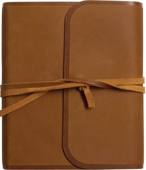 ESV Single Column Journaling Bible (Natural Leather, Brown, Flap with Strap) front cover (8251953873096)