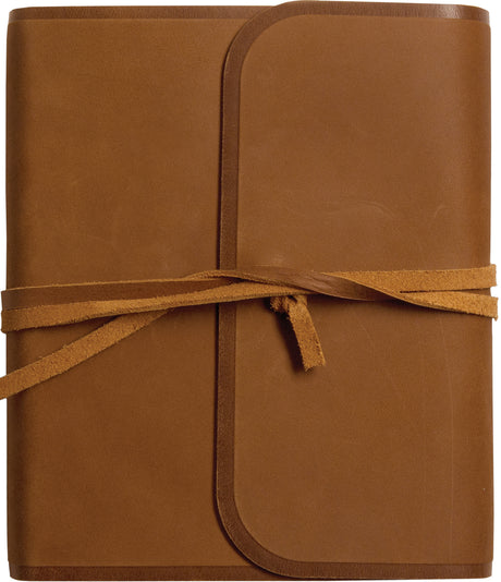 ESV Single Column Journaling Bible (Natural Leather, Brown, Flap with Strap) front cover (8251953873096)