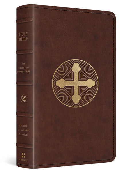 ESV Bible with Creeds and Confessions (Trutone, Brown, Cross Trefoil Design) cover image (8251958886600)