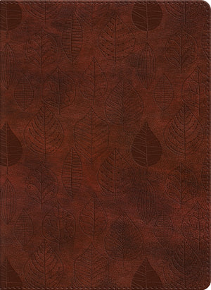 ESV Single Column Journaling Bible (Trutone, Chestnut, Leaves Design) front cover (8218623541448)