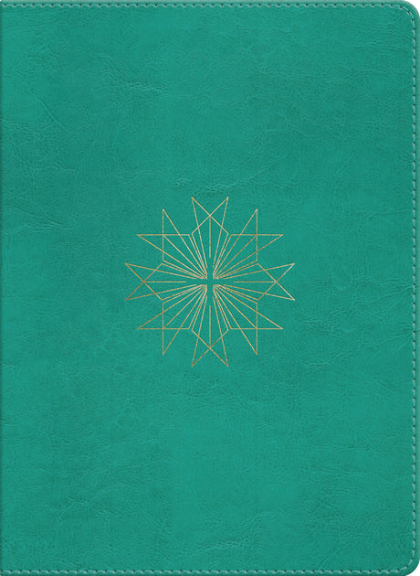 ESV Single Column Journaling Bible (Trutone, Teal, Resplendent Cross Design) front cover (8206144536776)