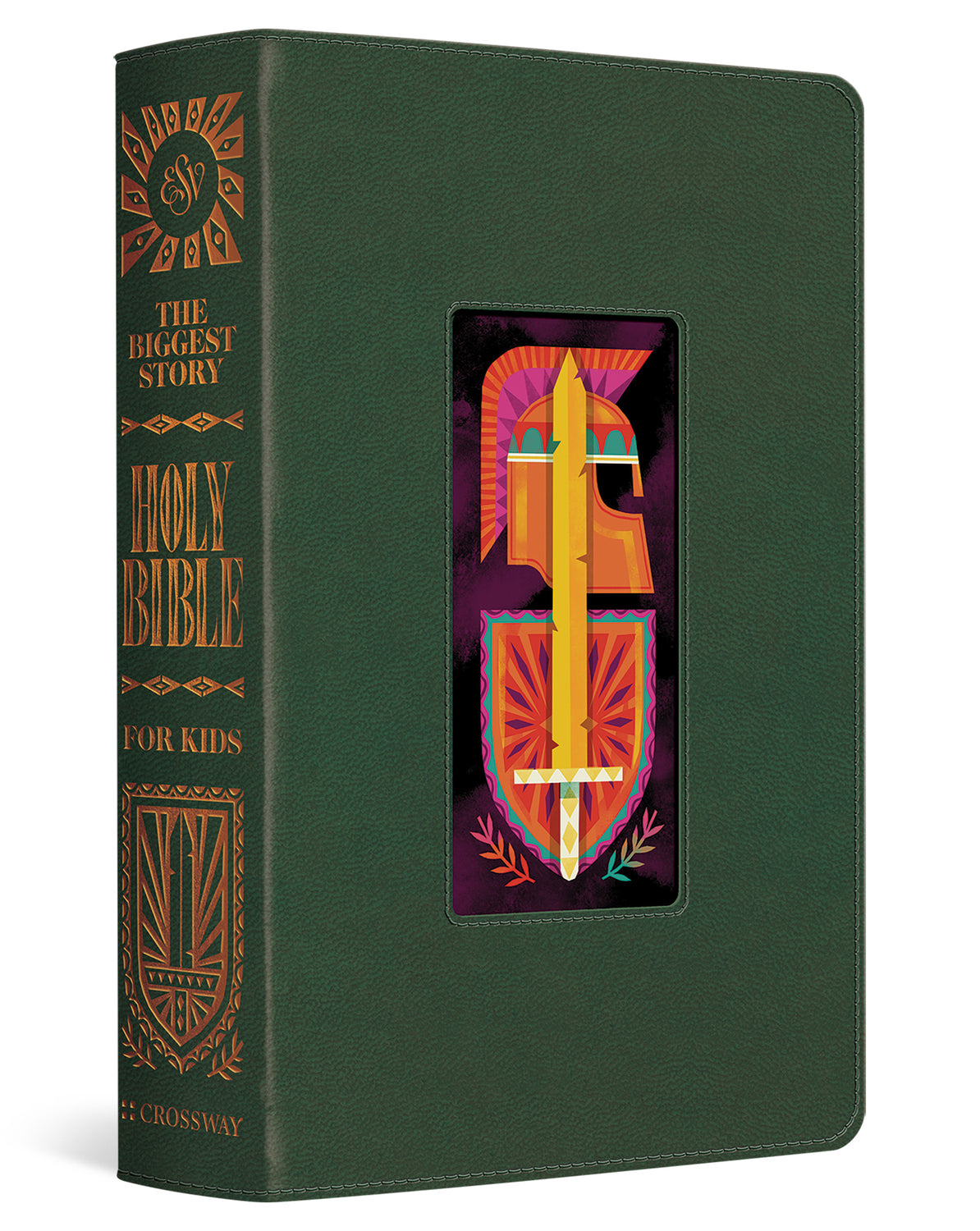 ESV The Biggest Story Holy Bible for Kids (Trutone, Dark Green, Armor Design) cover image (8238933147848)