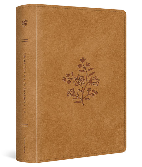 ESV Single Column Journaling Bible, Large Print (Trutone, Nubuck Caramel, Wildflower Design) cover image (8251953512648)