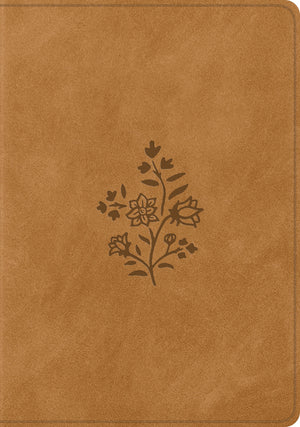 ESV Single Column Journaling Bible, Large Print (Trutone, Nubuck Caramel, Wildflower Design) front cover (8251953512648)