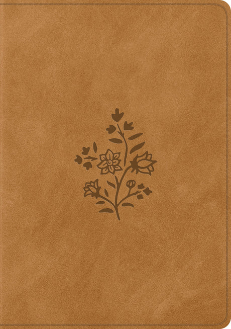 ESV Single Column Journaling Bible, Large Print (Trutone, Nubuck Caramel, Wildflower Design) front cover (8251953512648)