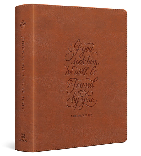 ESV Journaling Study Bible (Trutone, English Saddle, 1 Chronicles 28:9 Design) cover image (8251947548872)