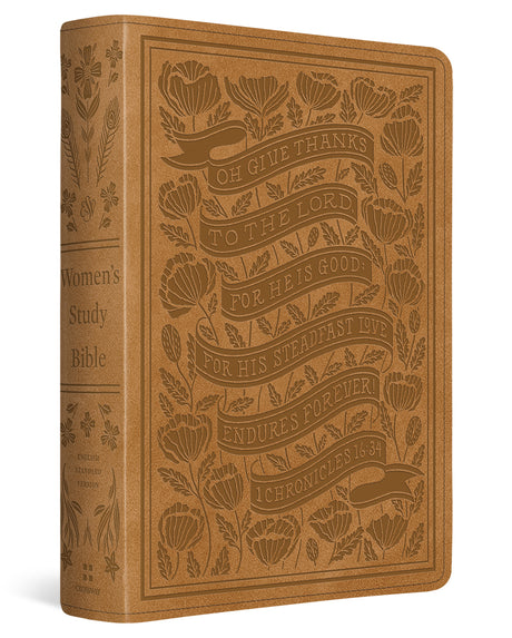 ESV Women's Study Bible (Trutone, Nubuck Caramel, 1 Chronicles 16:34 Design) cover image (8251945287880)