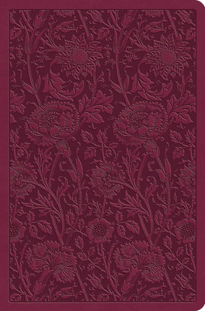 ESV Value Compact Bible (Trutone, Raspberry, Floral Design) front cover (8238270251208)