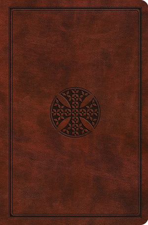 ESV Value Compact Bible (Trutone, Chestnut, Mosaic Cross Design) front cover (8252157788360)