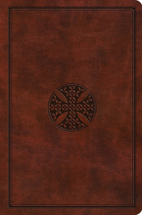 ESV Value Compact Bible (Trutone, Chestnut, Mosaic Cross Design) front cover (8252157788360)