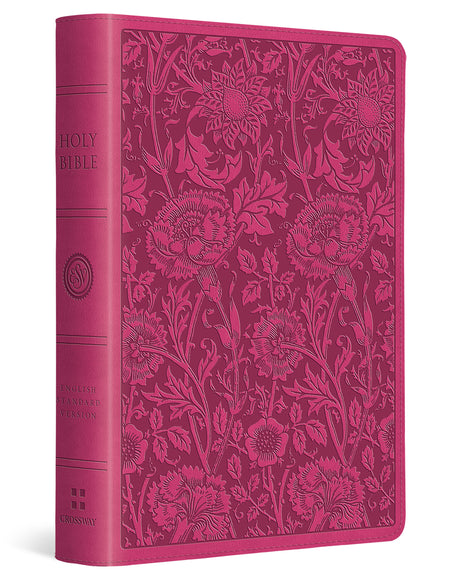 ESV Large Print Compact Bible, Red Letter (Trutone, Berry, Floral Design) cover image (8251953348808)