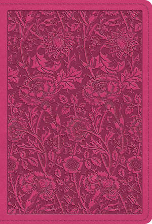 ESV Large Print Compact Bible, Red Letter (Trutone, Berry, Floral Design) front cover (8251953348808)