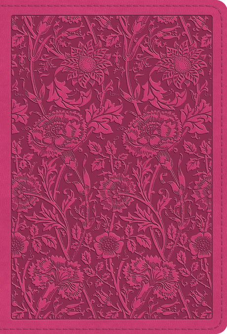 ESV Large Print Compact Bible, Red Letter (Trutone, Berry, Floral Design) front cover (8251953348808)