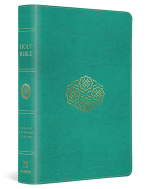 ESV Large Print Compact Bible, Red Letter (Trutone, Teal, Bouquet Design) cover image (8252146745544)