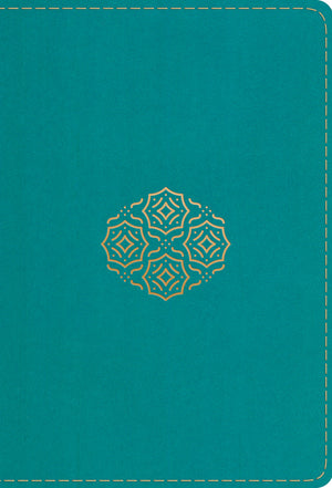 ESV Large Print Compact Bible, Red Letter (Trutone, Teal, Bouquet Design) front cover (8252146745544)