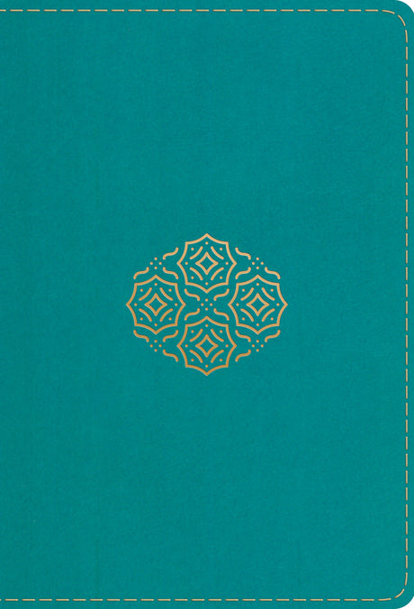 ESV Large Print Compact Bible, Red Letter (Trutone, Teal, Bouquet Design) front cover (8252146745544)