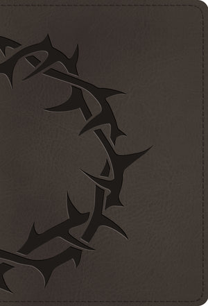 ESV Large Print Compact Bible, Red Letter (Trutone, Charcoal, Crown Design) front cover (8252159033544)