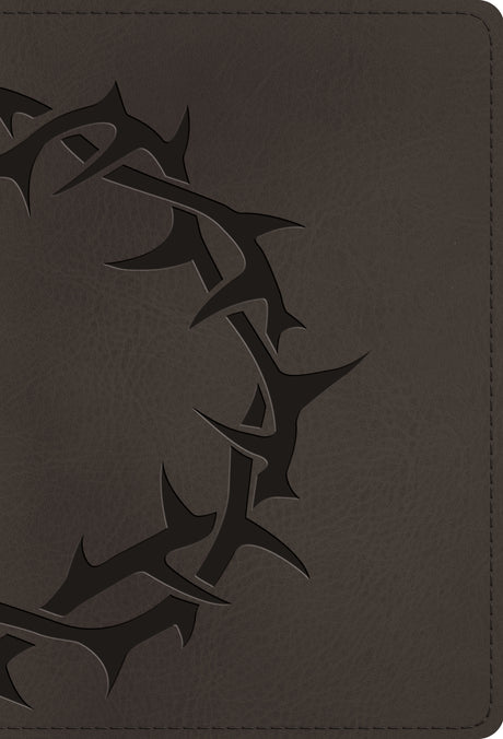 ESV Large Print Compact Bible, Red Letter (Trutone, Charcoal, Crown Design) front cover (8252159033544)