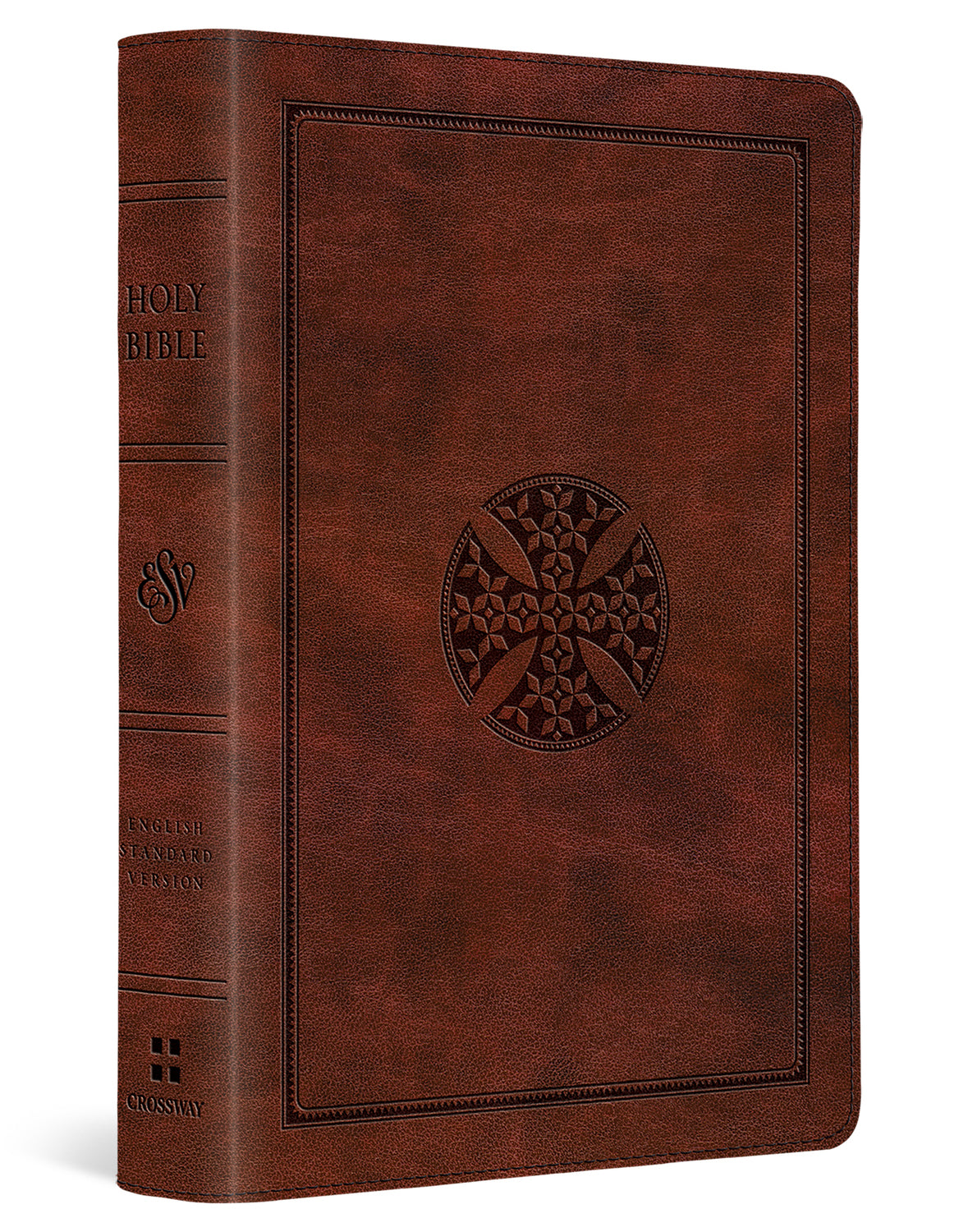 ESV Large Print Compact Bible, Red Letter (Trutone, Brown, Mosaic Cross Design) cover image (8252154249416)