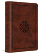ESV Large Print Compact Bible, Red Letter (Trutone, Brown, Mosaic Cross Design) cover image (8252154249416)