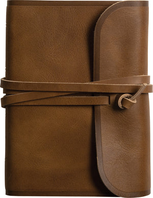 ESV Large Print Compact Bible, Red Letter (Natural Leather, Brown, Flap with Strap) front cover (8251951251656)