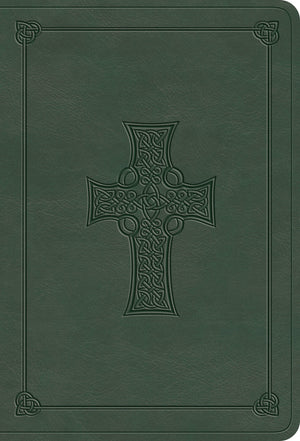 ESV Value Large Print Compact Bible (Trutone, Quiet Forest, Celtic Cross Design) front cover (8252159197384)