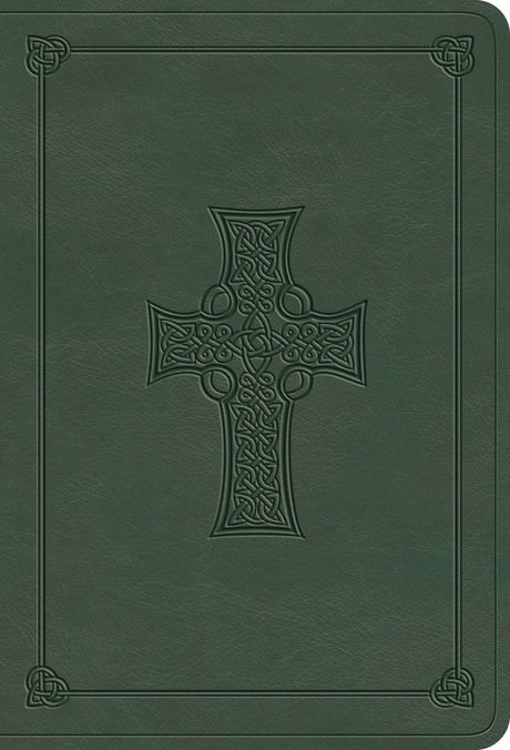 ESV Value Large Print Compact Bible (Trutone, Quiet Forest, Celtic Cross Design) front cover (8252159197384)