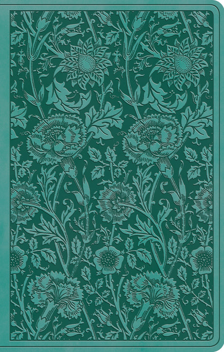 ESV Premium Gift Bible (Trutone, Teal, Floral Design) front cover (8251965866184)