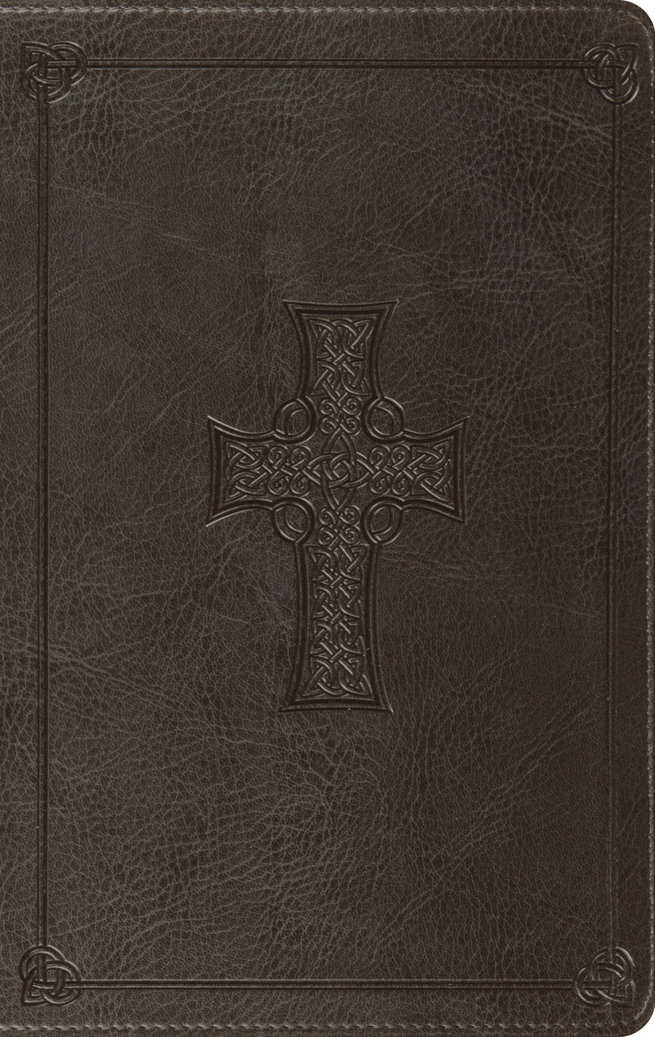 ESV Value Thinline Bible (Trutone, Charcoal, Celtic Cross Design) front cover (8251964096712)