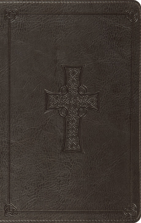 ESV Value Thinline Bible (Trutone, Charcoal, Celtic Cross Design) front cover (8251964096712)
