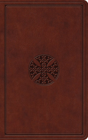 ESV Value Thinline Bible (Trutone, Brown, Mosaic Cross Design) front cover (8252155429064)