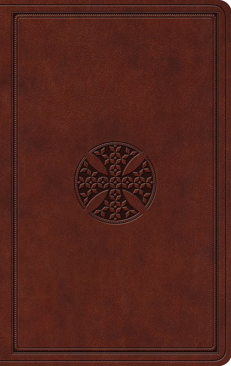 ESV Value Thinline Bible (Trutone, Brown, Mosaic Cross Design) front cover (8252155429064)