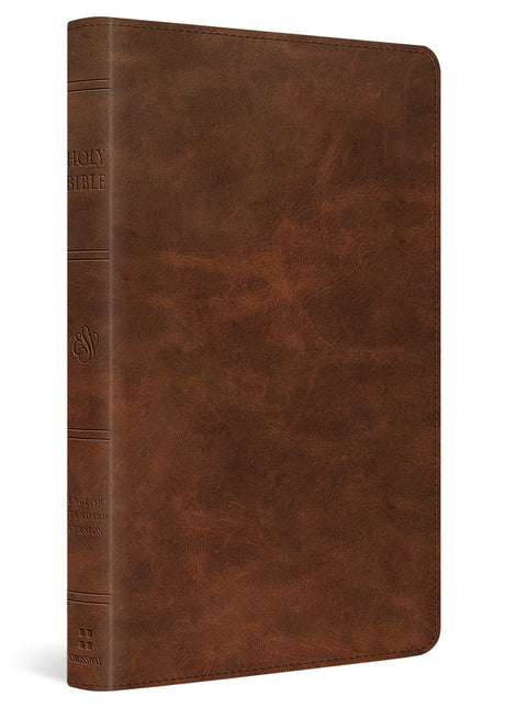 ESV Thinline Bible, Red Letter (Full Grain Leather, Saddle Brown) cover image (8252155297992)