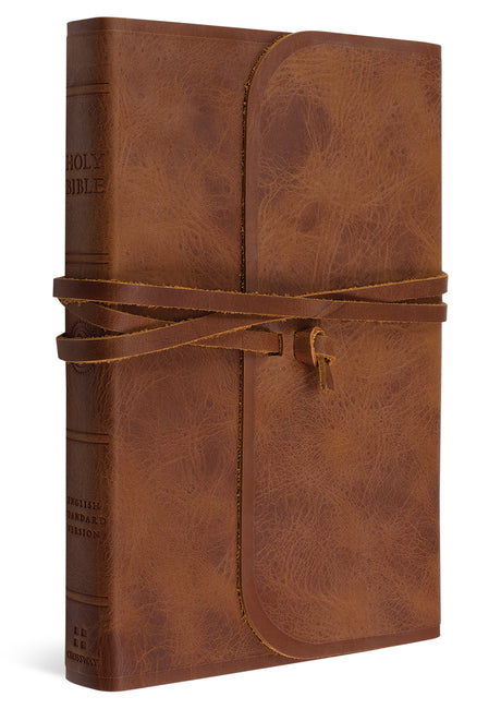 ESV Thinline Bible, Red Letter (Natural Leather, Brown, Flap with Strap) cover image (8252155691208)