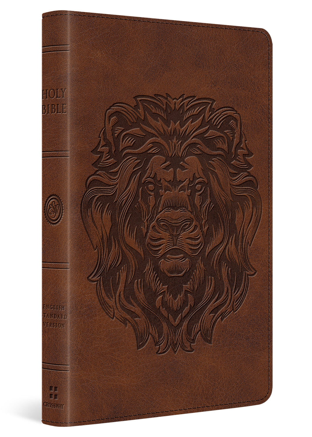 ESV Thinline Bible, Red Letter (Trutone, Brown, Royal Lion Design) cover image (8252159262920)