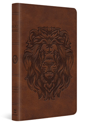 ESV Thinline Bible, Red Letter (Trutone, Brown, Royal Lion Design) cover image (8252159262920)