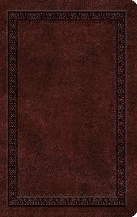 ESV Thinline Bible, Red Letter (Trutone, Mahogany, Border Design) front cover (8251959247048)