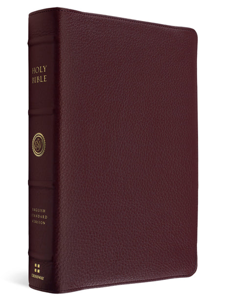 ESV Heirloom Bible, Scriptura Sacra: Personal Size Reference Edition (Calfskin, Bordeaux) cover image (8334547550408)