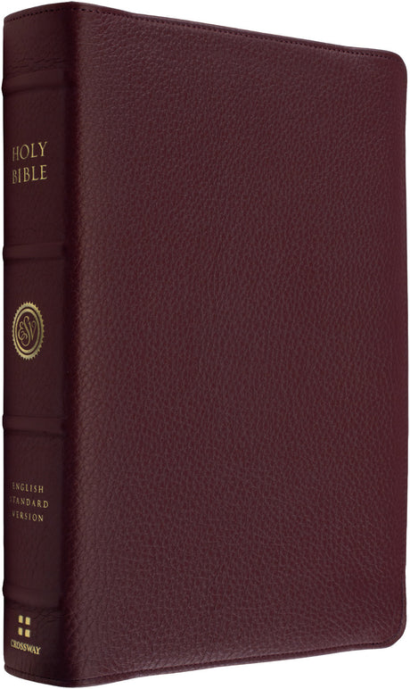 ESV Heirloom Bible, Veritas: Single Column Edition (Calfskin, Bordeaux, Full Yapp) front cover (8334537654472)