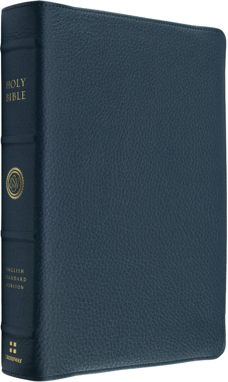ESV Heirloom Bible, Veritas: Single Column Edition (Calfskin, Meridian Blue) front cover (8334536966344)
