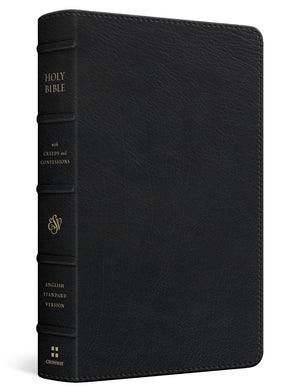 ESV Bible with Creeds and Confessions (Top Grain Leather, Black) cover image (8334541029576)