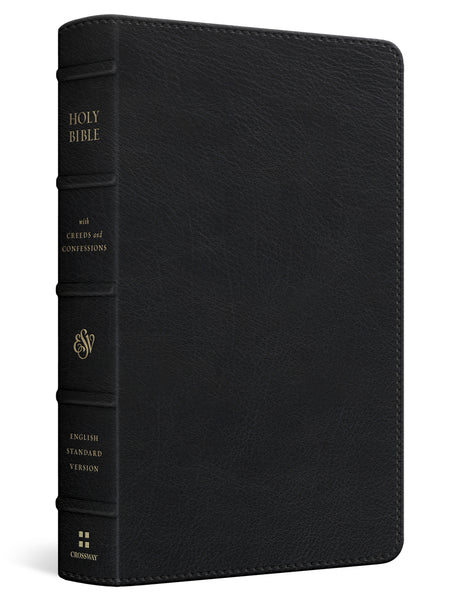 ESV Bible with Creeds and Confessions (Top Grain Leather, Black) cover image (8334541029576)