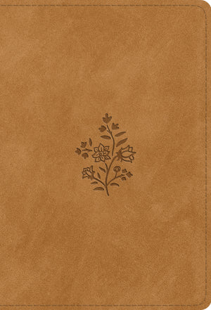 ESV Large Print Compact Bible, Red Letter (Trutone, Nubuck Caramel, Wildflower Design) front cover (8334539423944)