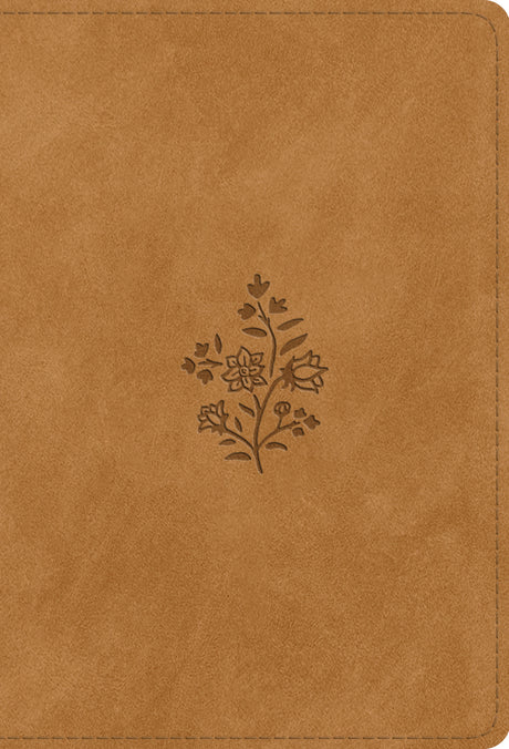 ESV Large Print Compact Bible, Red Letter (Trutone, Nubuck Caramel, Wildflower Design) front cover (8334539423944)