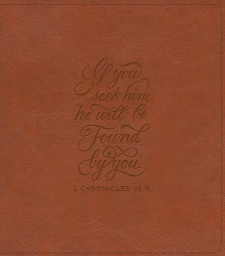 ESV Journaling Study Bible (Trutone, English Saddle, 1 Chronicles 28:9 Design) - ESV - 9798874902612