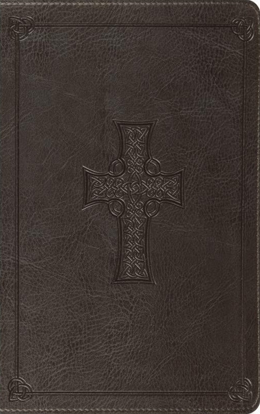 ESV Thinline Bible, Red Letter (Trutone, Charcoal, Celtic Cross Design) - ESV - 9798874903664