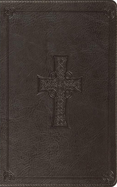 ESV Thinline Bible, Red Letter (Trutone, Charcoal, Celtic Cross Design) - ESV - 9798874903664