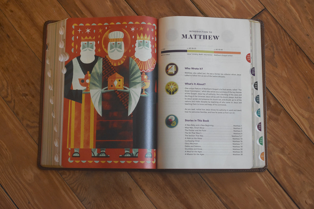 ESV the Biggest Story Holy Bible for Kids (Trutone, Brown, Living Hope Design, Thumb Indexed)