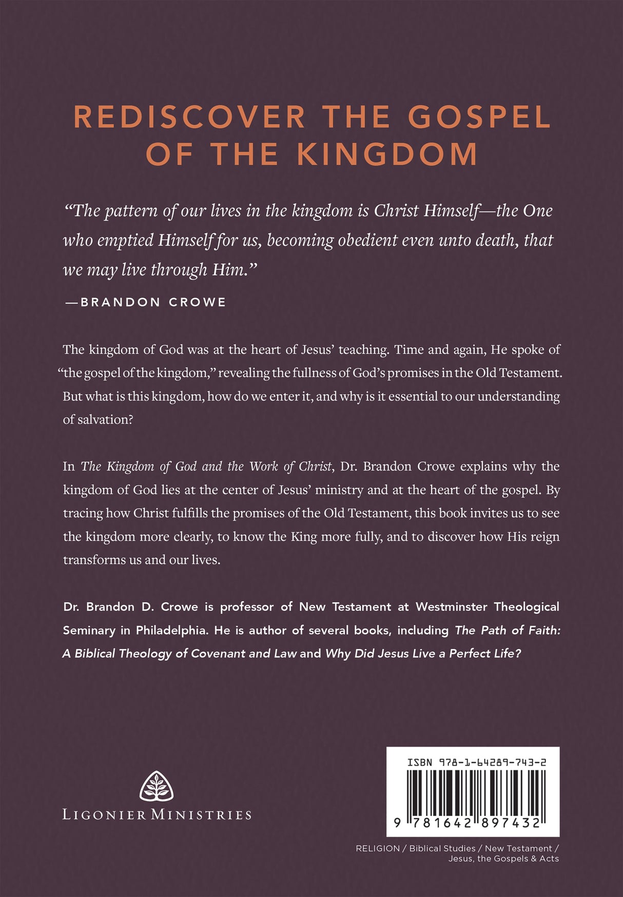 Book cover with text about the gospel of the kingdom and Ligonier Ministries branding.